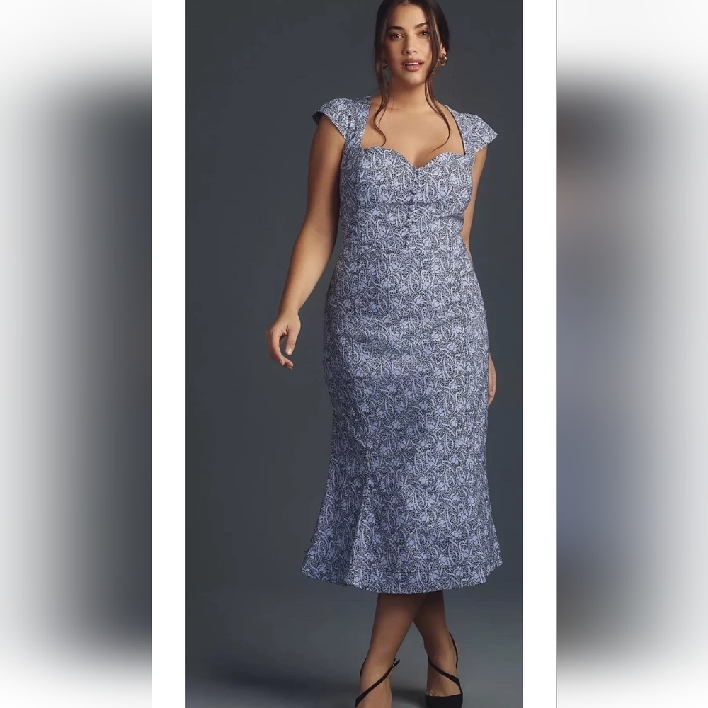 Anthropologie The Cecily Fit & Flare Sweetheart Dress by Maeve Size 1X, NWT - Picture 2 of 14